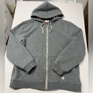 Marine Layer Hoodie Mens Large Gray Full Zip Striped Lined Hood Sweatshirt